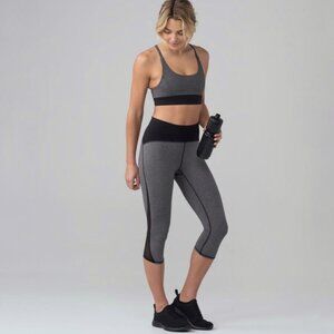 Lululemon Train Times Crop (17") Heathered Black
